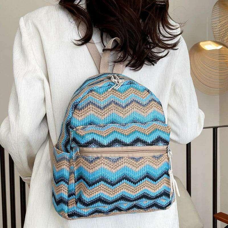 Colorful woven backpack