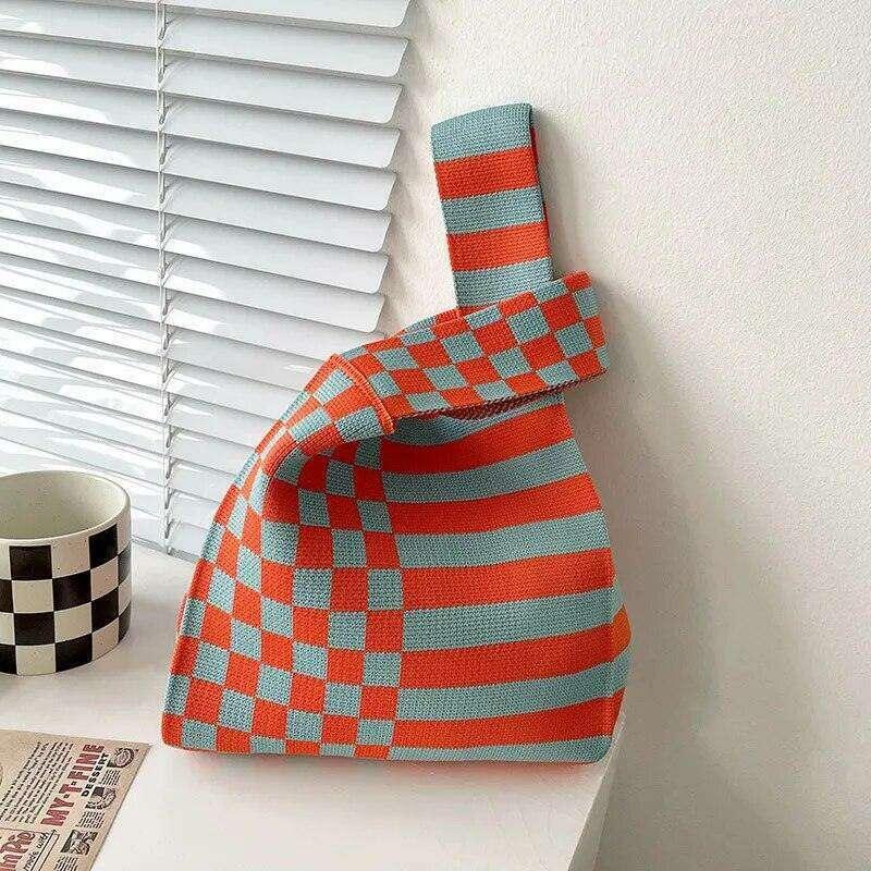 תיק בד עם דוגמת לבבות