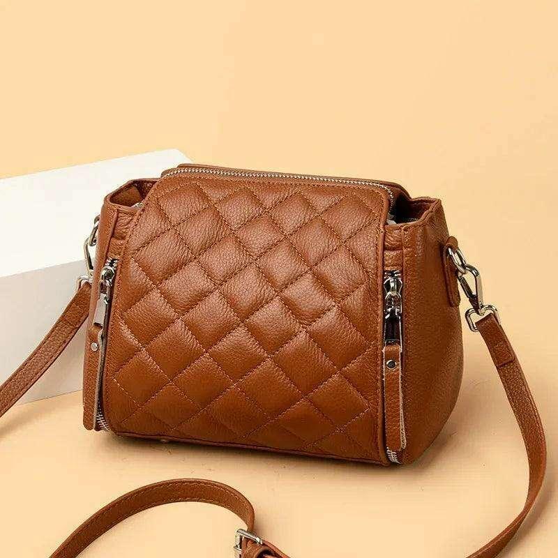 תיק צד לנשים בעיצוב יוקרתי עם תפרים מעוינים