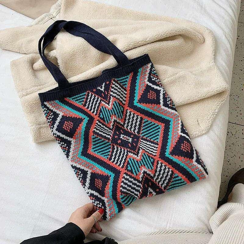 Geometric design textile bag