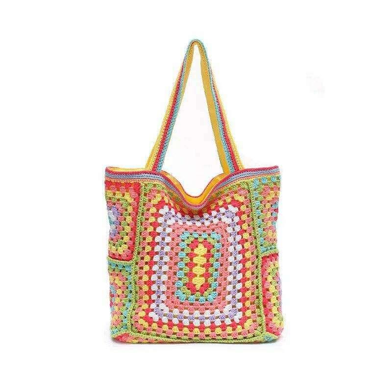 Handmade knitted shoulder bag