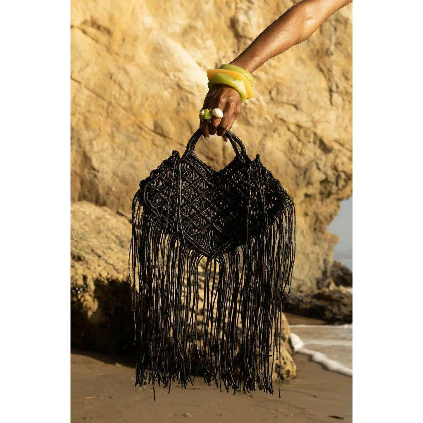 Handmade macrame bag with tassels