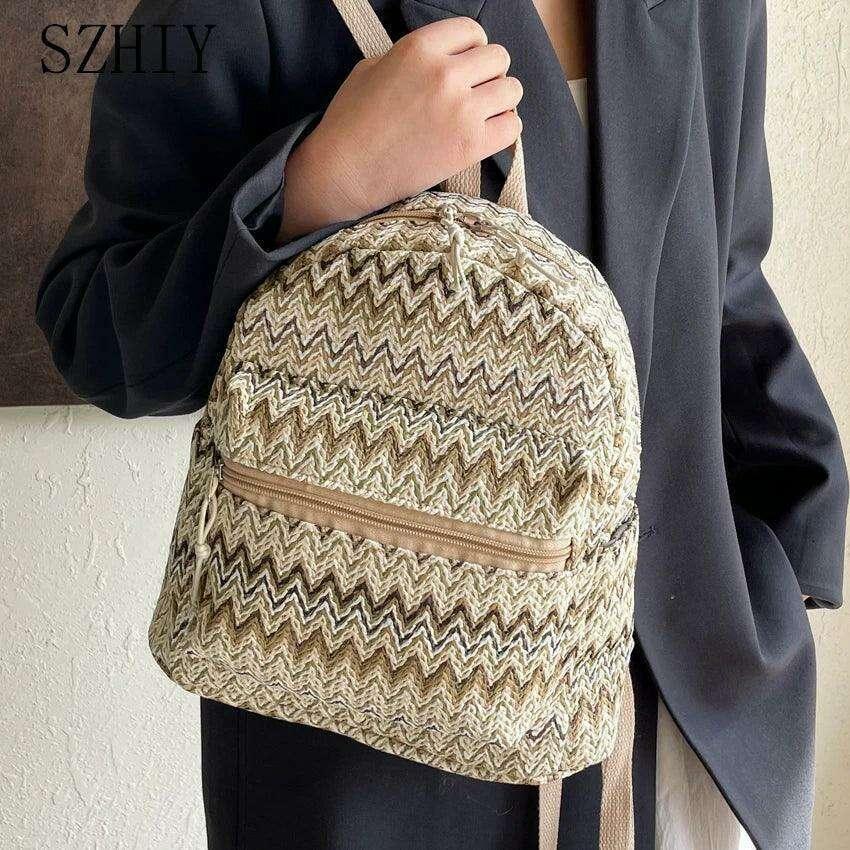 Colorful woven backpack