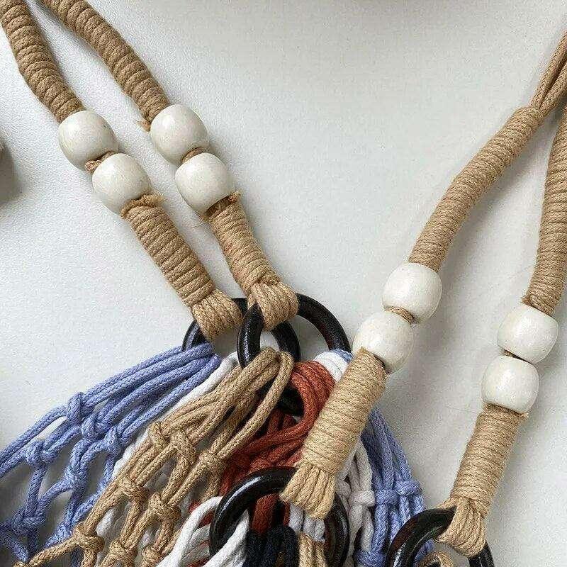 Bohemian design mesh bag with beads