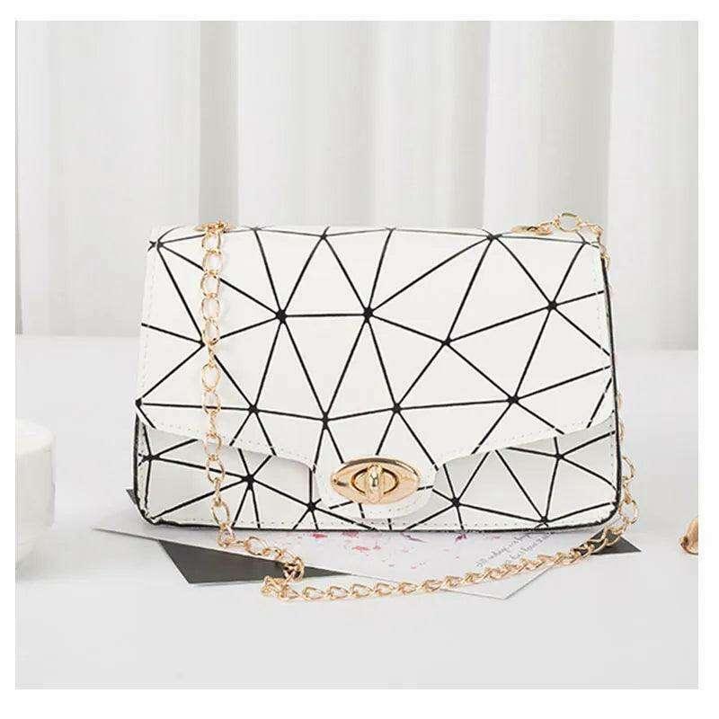 Women's evening bag with a glamorous geometric design