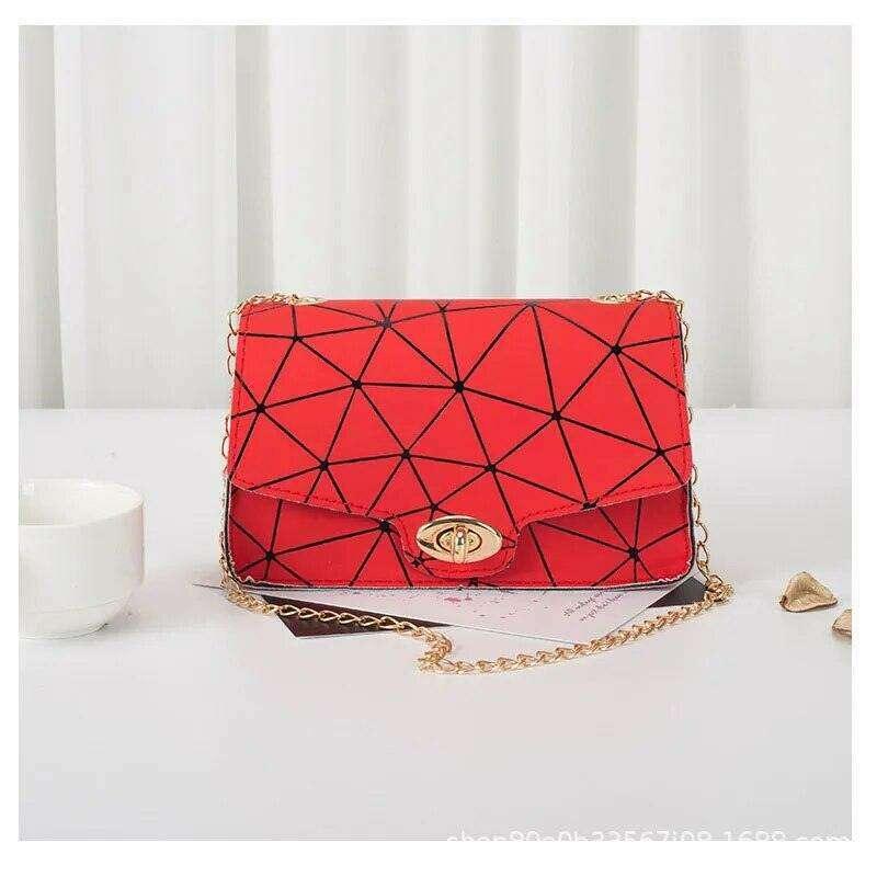 Women's evening bag with a glamorous geometric design
