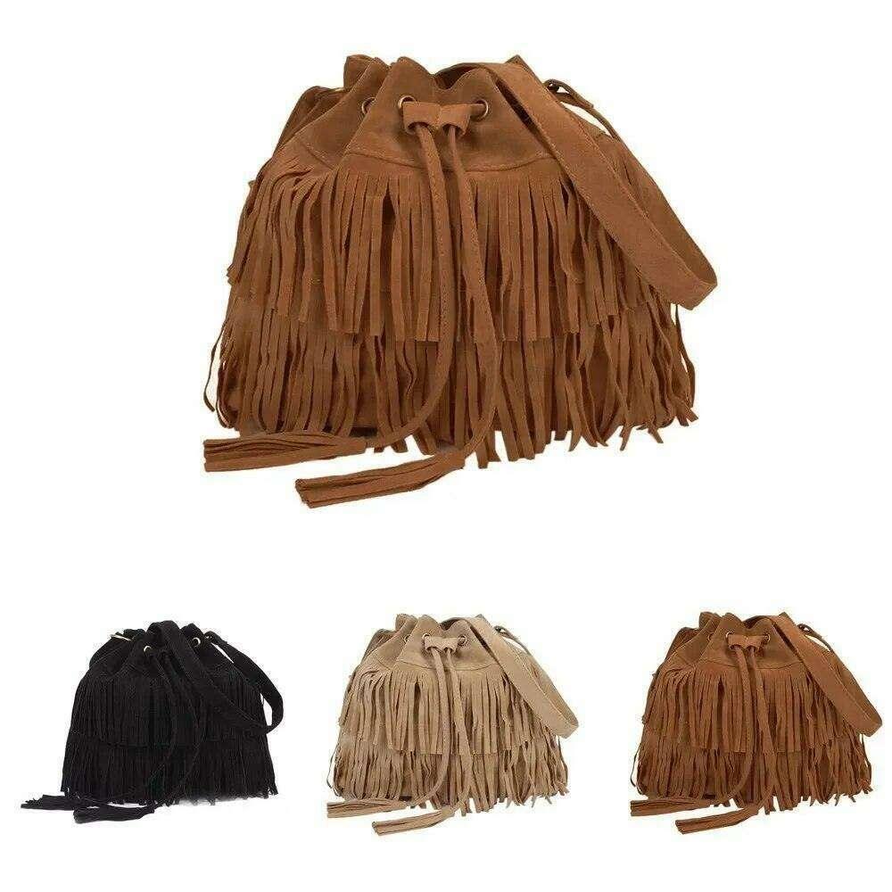 Women's Tassel Bucket Bag