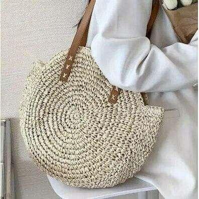 תיק עגול קש לנשים