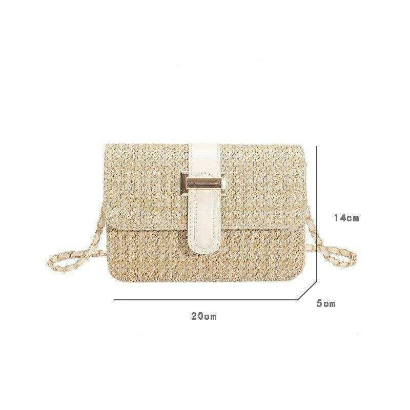 Knitted side bag with chain strap for women