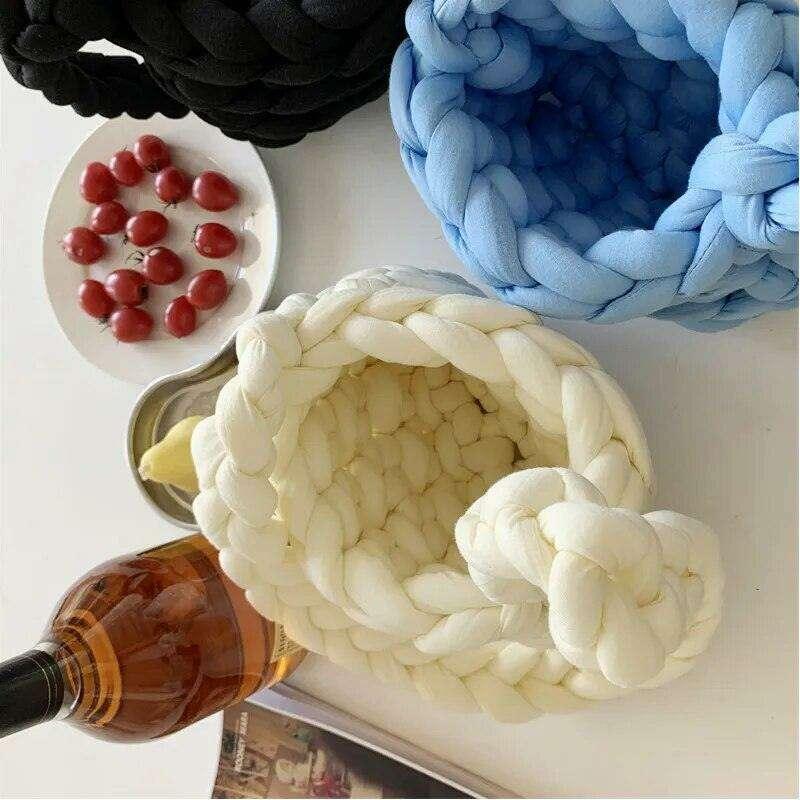 Soft fabric braided shoulder bag