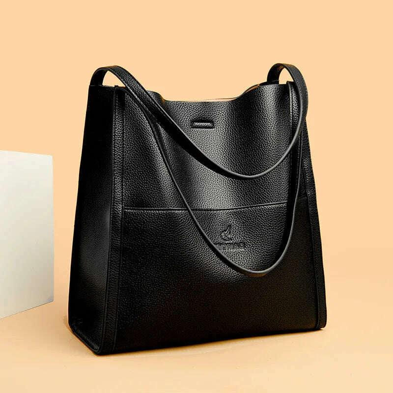 תיק כתף קלאסי מעור שחור לנשים – סטייל ויוקרה