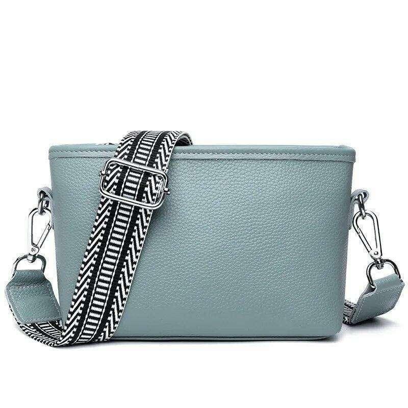 Small leather crossbody bag for women with a designed strap