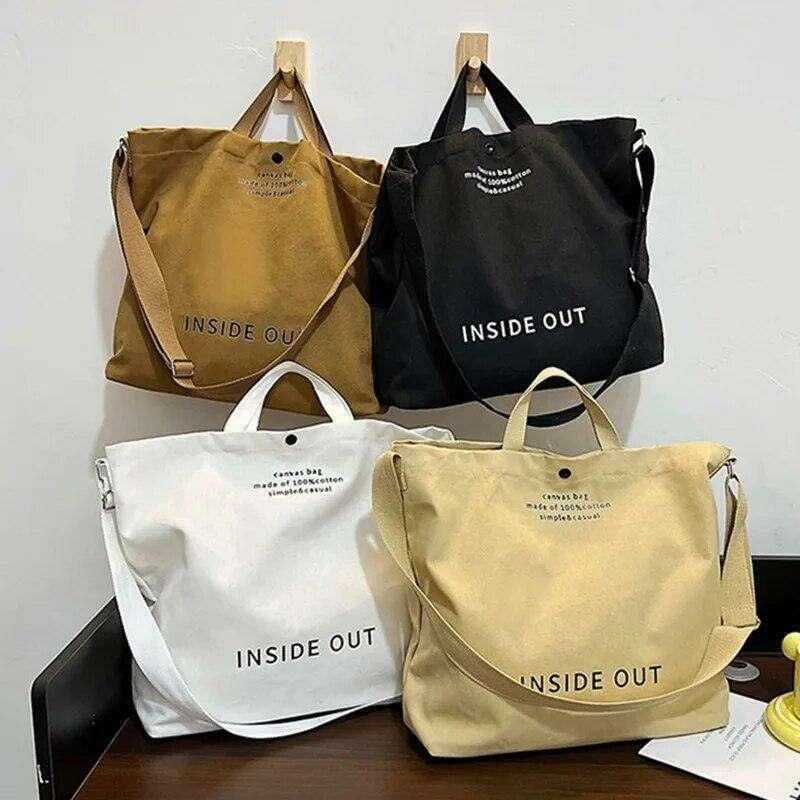Everyday canvas shoulder bag with a fashionable design