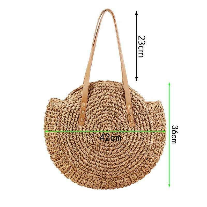 Handmade braided round shoulder bag