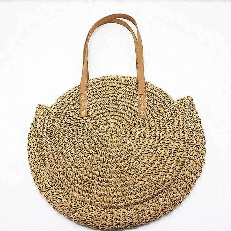 Handmade braided round shoulder bag