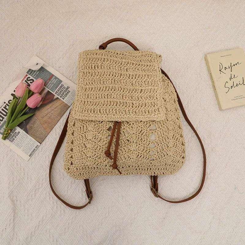 Knitted beach backpack