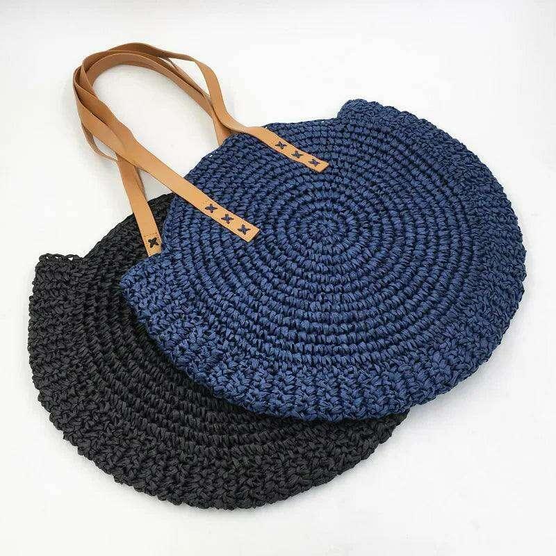 Handmade braided round shoulder bag