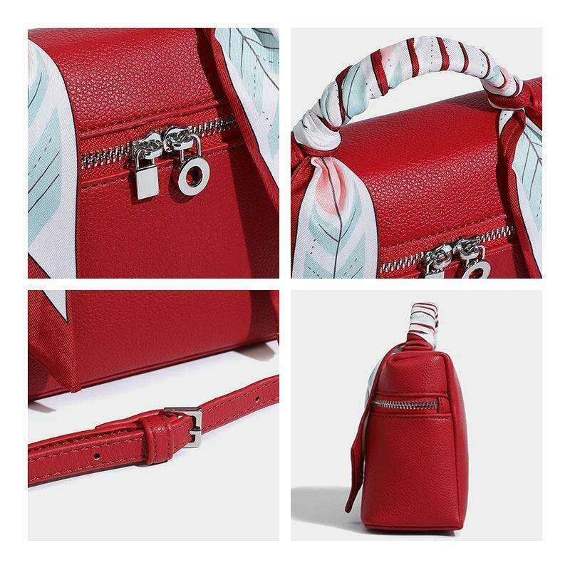 Fashionable box bag with silk ribbons for women