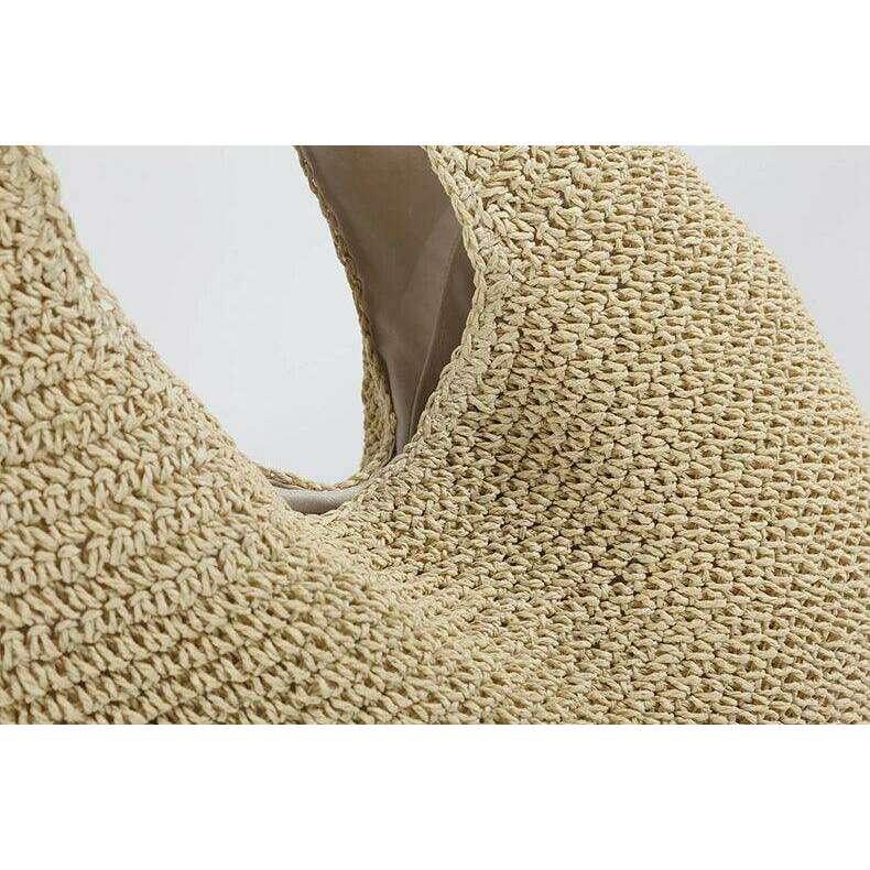 תיק חוף קש ארוג - יוקרה אופנתית