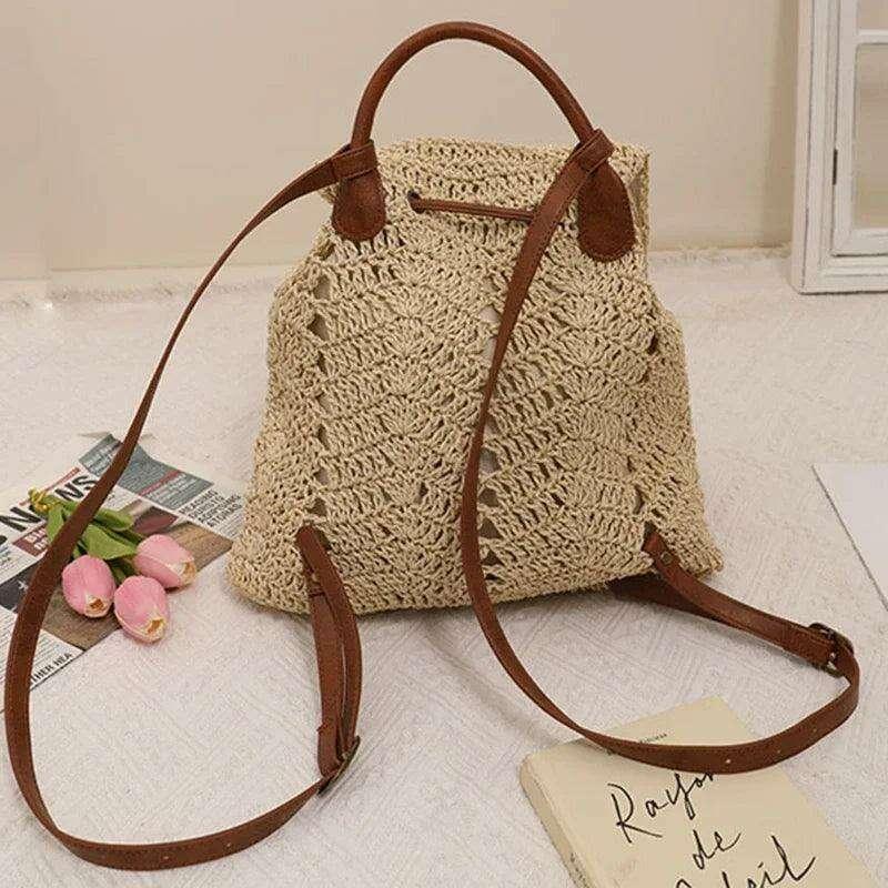 Knitted beach backpack