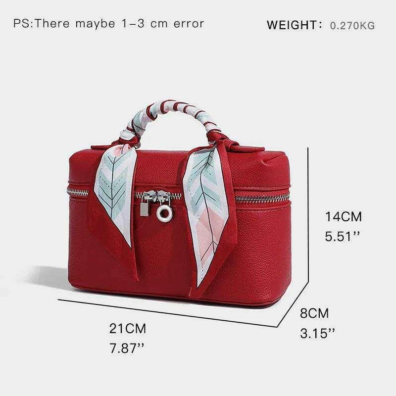 Fashionable box bag with silk ribbons for women