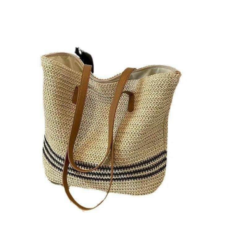 תיק קש בעיצוב אלגנטי ומודרני לנשים