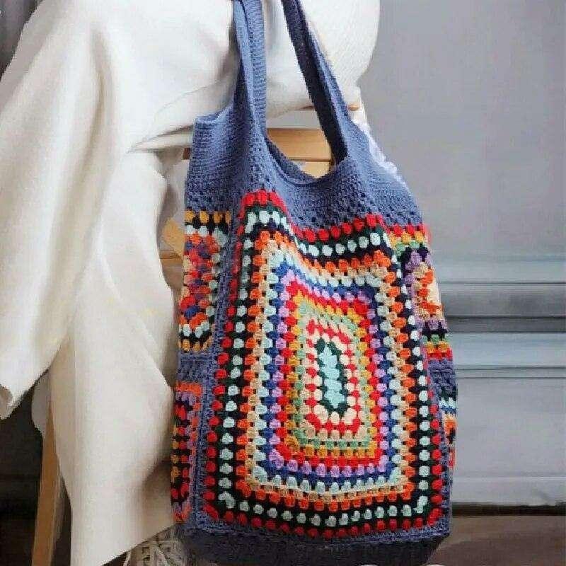 Handmade knitted shoulder bag – a fashionable and unique bag with a vintage touch 