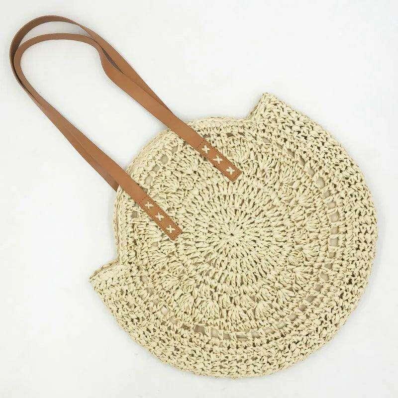 Handmade braided round shoulder bag