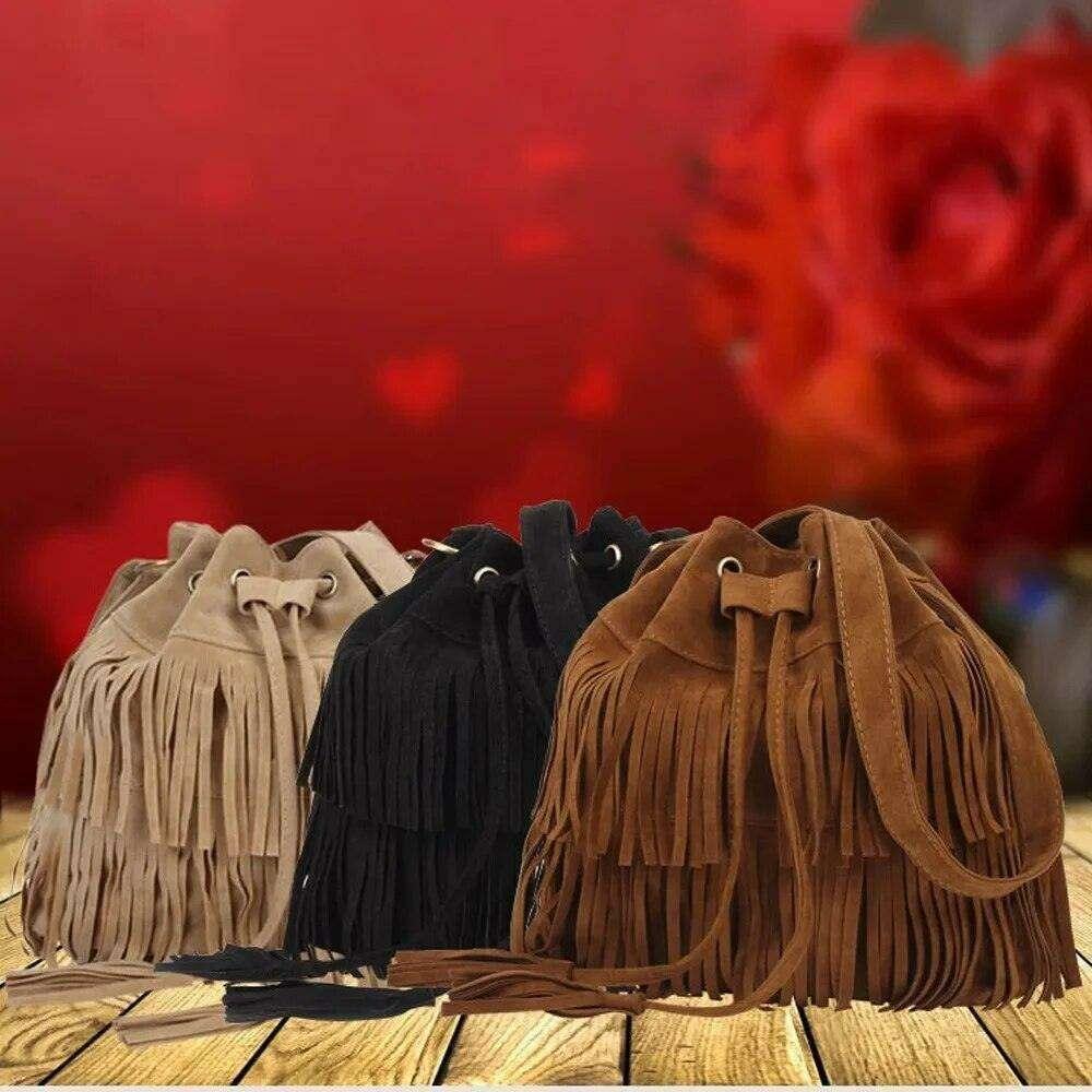 Women's Tassel Bucket Bag