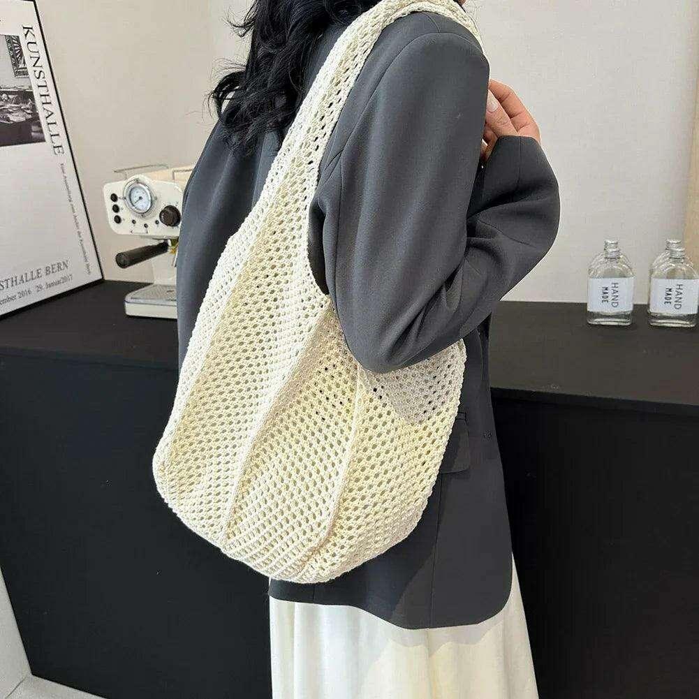 Women's Braided Straw Shoulder Bag