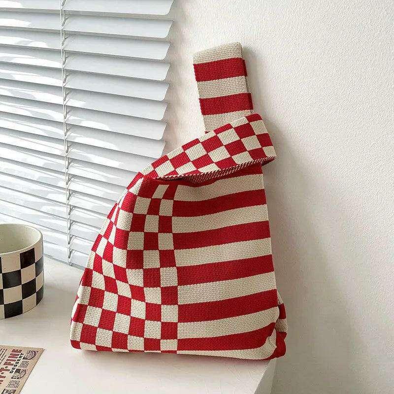 תיק בד עם דוגמת לבבות