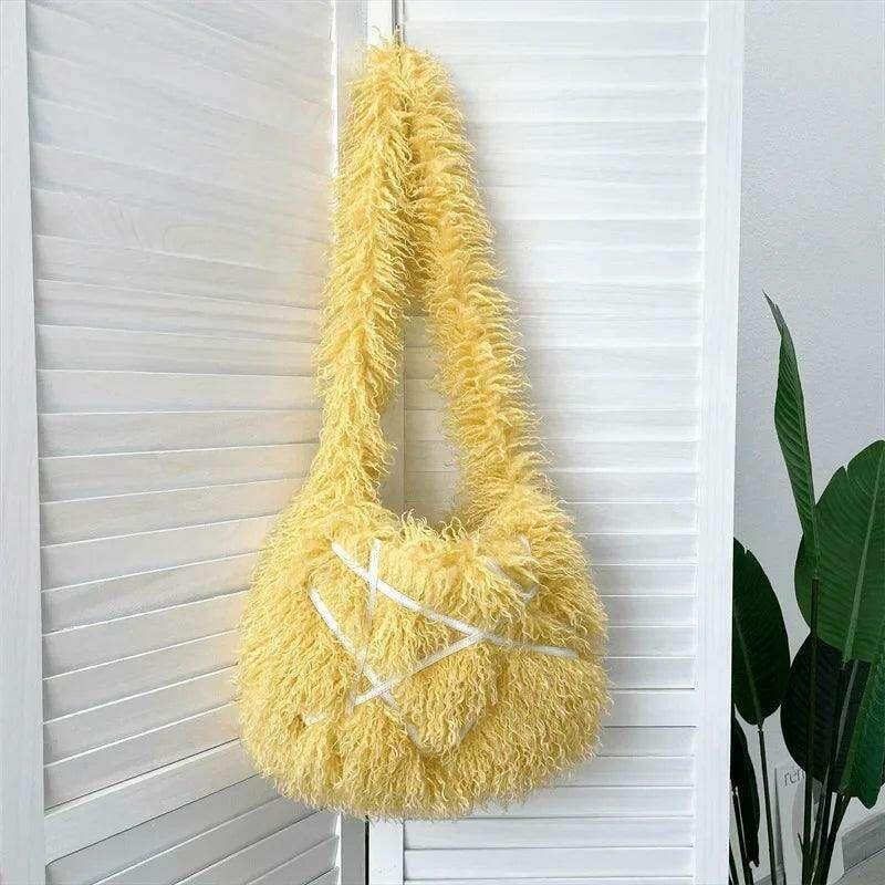 Furry crossbody bag for women