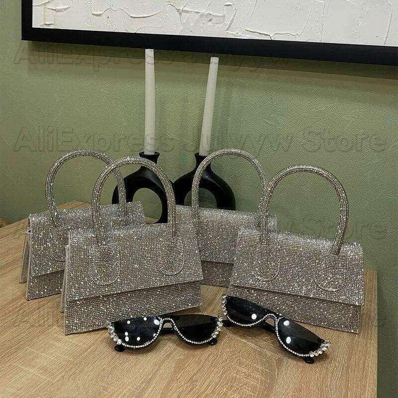 תיק ערב יוקרתי משובץ אבני קריסטל לנשים