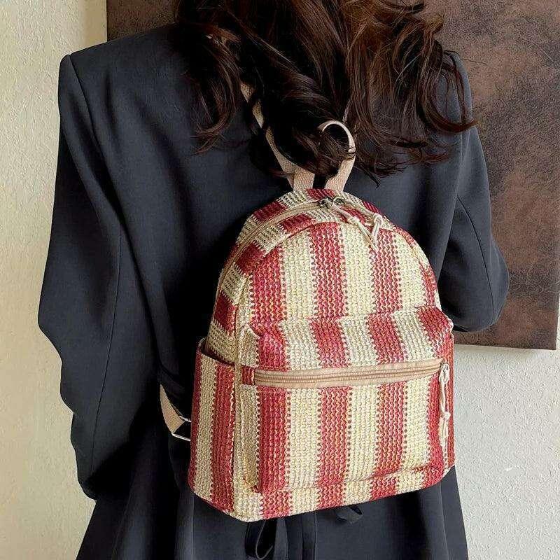 Colorful woven backpack