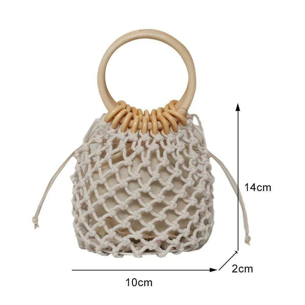Bucket-style crochet shoulder bag