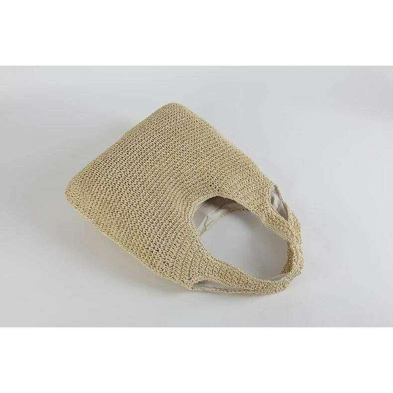 תיק חוף קש ארוג - יוקרה אופנתית