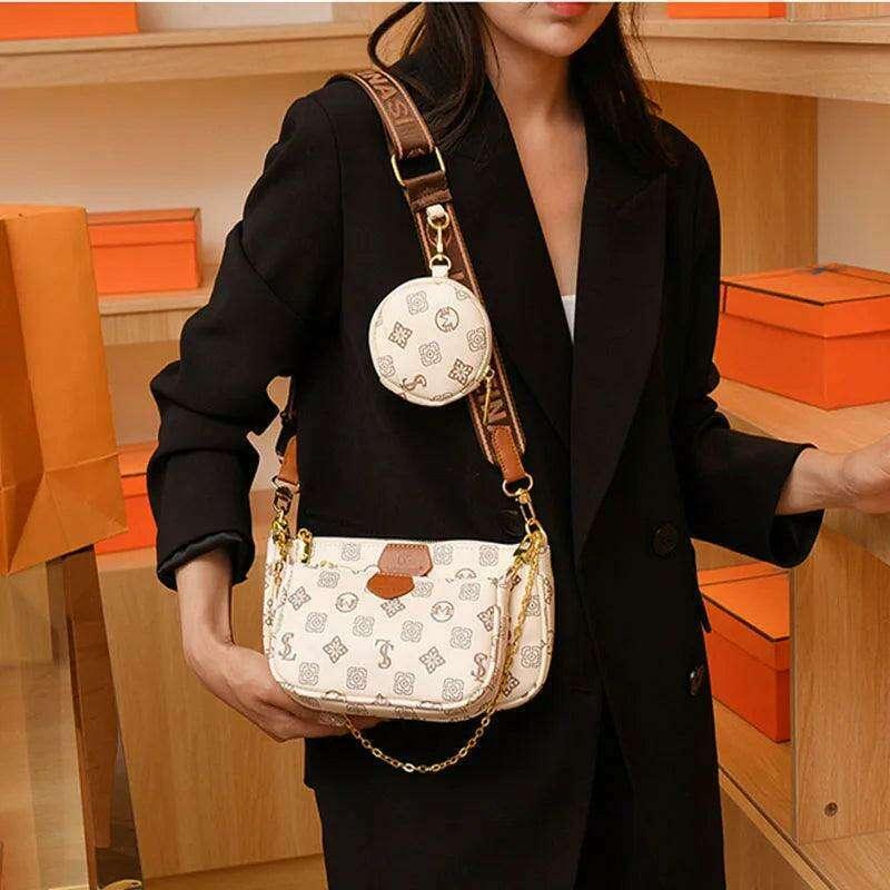 Set of fashionable shoulder bags for women