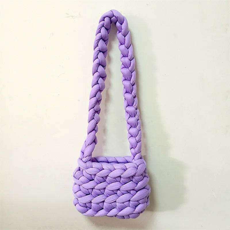Soft fabric braided shoulder bag