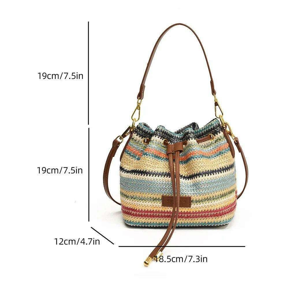 Women's Raffia Bucket Bag