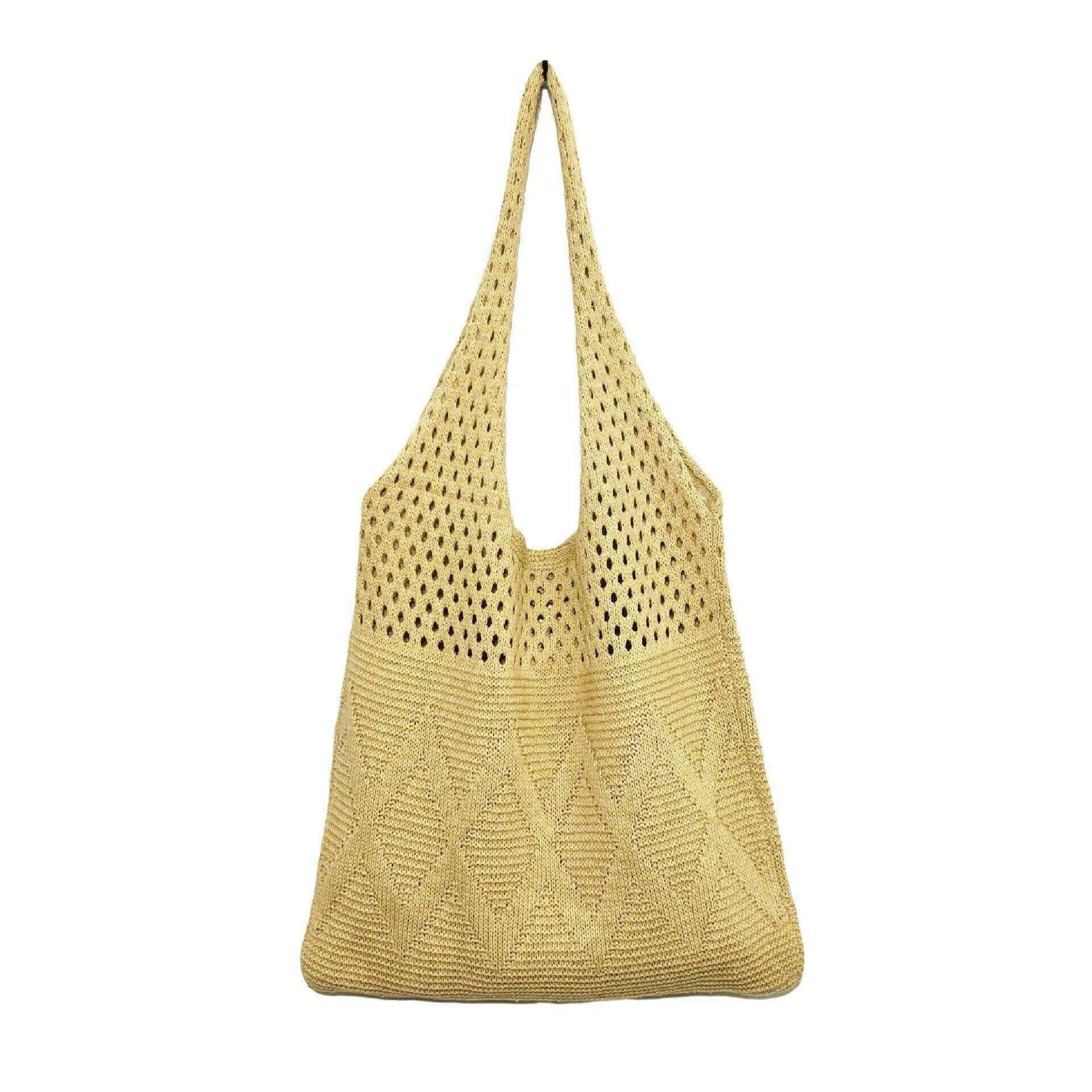 Knitted shoulder bag with an airy design