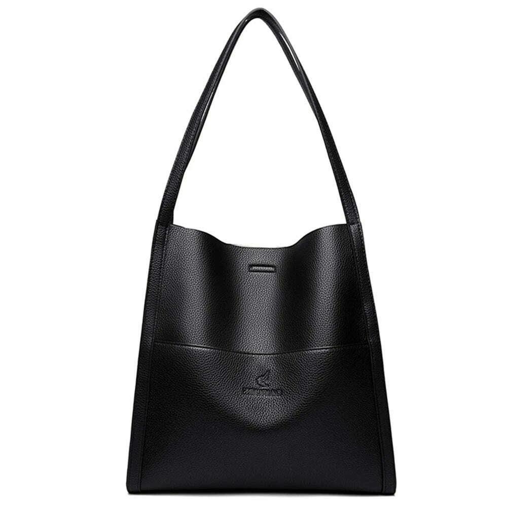 תיק כתף קלאסי מעור שחור לנשים – סטייל ויוקרה