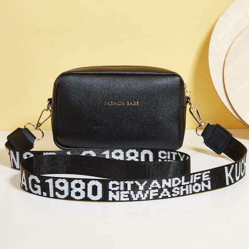 Small shoulder bag for women with a wide strap