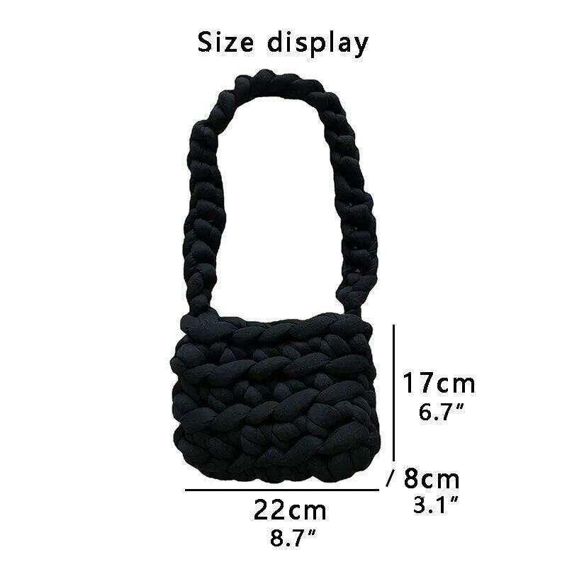 Soft fabric braided shoulder bag