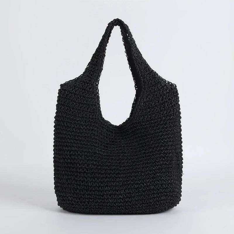 תיק חוף קש ארוג - יוקרה אופנתית