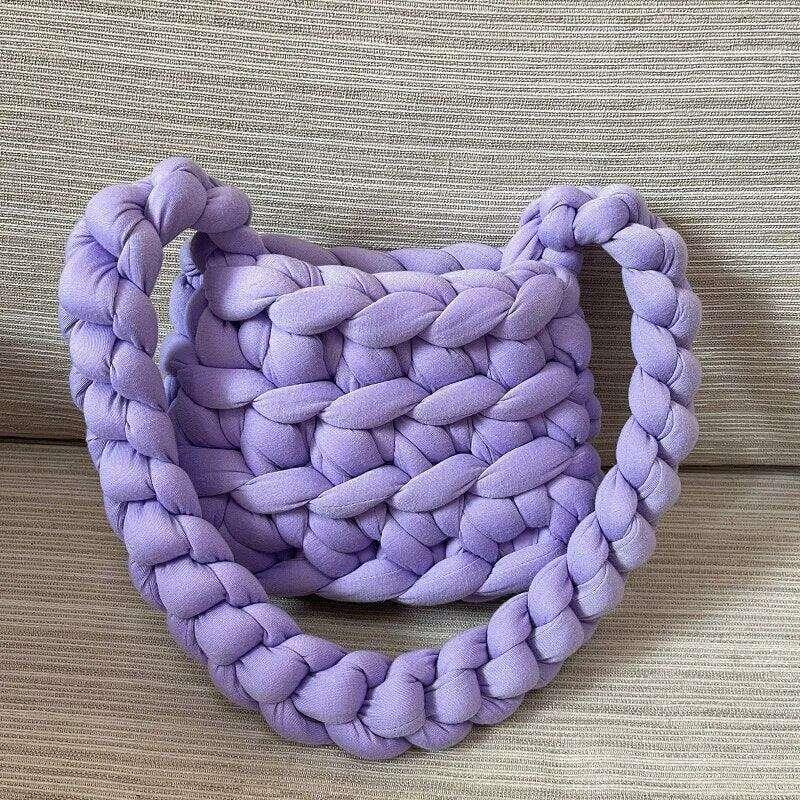 Soft fabric braided shoulder bag