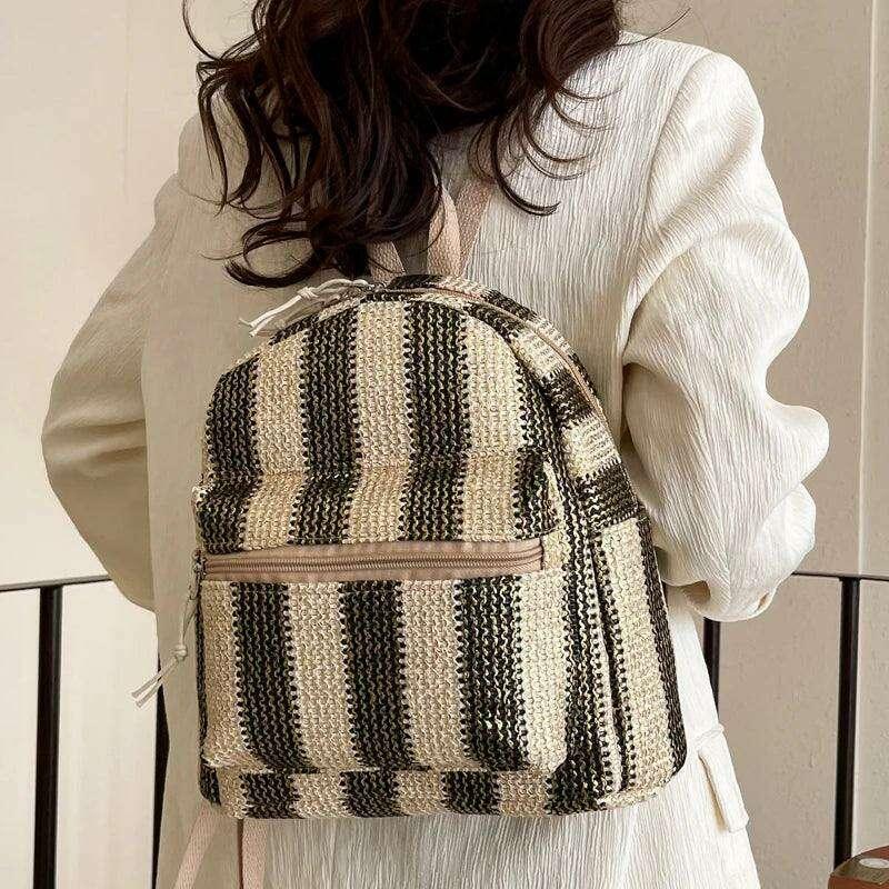 Colorful woven backpack