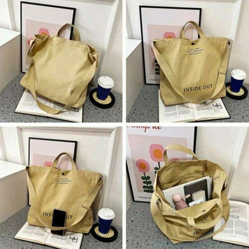 Everyday canvas shoulder bag with a fashionable design