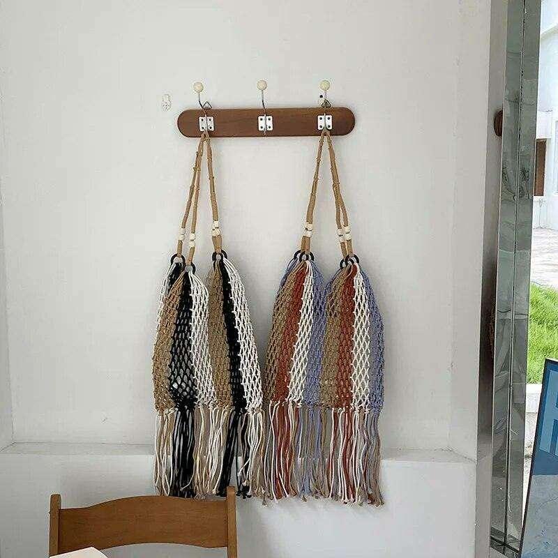 Bohemian design mesh bag with beads