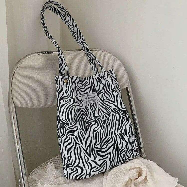 Fabric side bags with animal prints for women