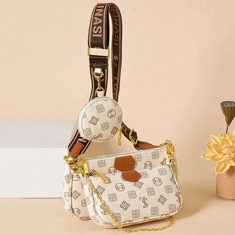 Set of fashionable shoulder bags for women